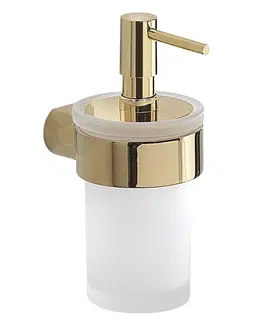 Dávkovače mýdla Gedy PIRENEI dávkovač mýdla, 110 ml, mléčné sklo, zlato PI8187