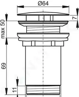 Koupelna RAVAK Odtokové systémy Neuzavíratelná výpusť, chrom X01439