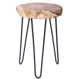 Stoličky DekorStyle Dřevěná stolička s kovovými nohami