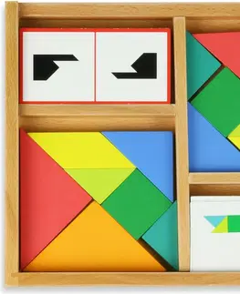 Dřevěné hračky Vilac Hra souboj tangramů TANTAN vícebarevná