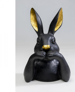 Sošky zajíců KARE Design Soška Sweet Rabbit - černá, 23cm