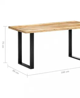 Jídelní stoly Jídelní stůl mangovníkové dřevo / kov 160x80x75 cm