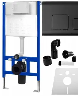 Záchody REA Podomítkový WC systém + tlačítka F černý KPL-90007