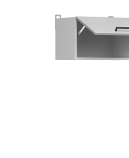 Kuchyňské linky JAMISON, skříňka nad digestoř 50 cm, bílá/světle šedý lesk 