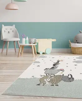 Dětské koberce Roztomilý dětský koberec na hraní se zvířátky Šířka: 80 cm | Délka: 150 cm