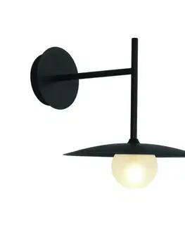 Nástěnné lampy ve skandinávském stylu ACA Lighting nástěnné svítidlo 1xG9 AFINAR černá + matné sklo 25X28X32CM OD94451WB