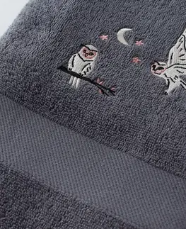 Ručníky Froté sada koupelnového textilu s výšivkou sovy