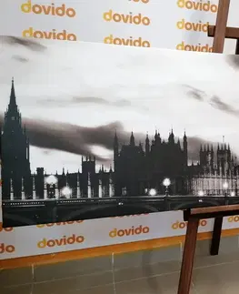 Černobílé obrazy Obraz Big Ben v Londýně v černobílém provedení