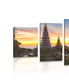 Obrazy přírody a krajiny 5-dílný obraz ranní východ slunce nad Thajskem