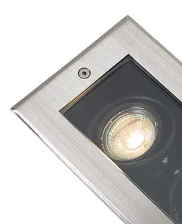 Venkovni zemni reflektory Moderní pozemní bodové svítidlo ocelové 2-světelné nastavitelné IP65 - Oneon