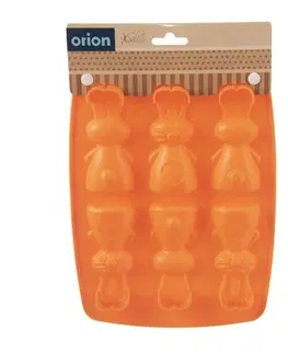 Pečicí formy Orion Forma silikon čokoláda zajíčci 6, oranžová 