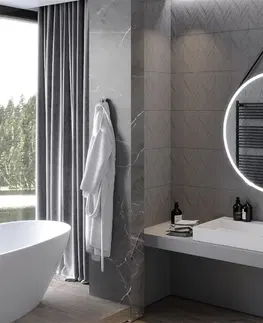 Koupelnová zrcadla MEXEN Reni zrcadlo s osvětlením, 100 cm, LED 6000K, černý rám 9812-100-100-611-70