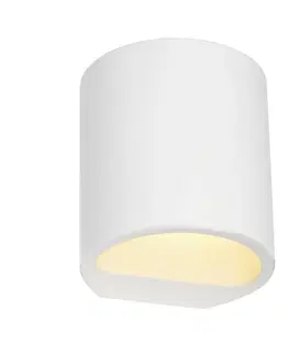 Osvětlení stěn SLV BIG WHITE PLASTRA 104, nástěnné svítidlo, QT14, kulaté, bílá sádra, QT14, max. 42 W 148016
