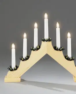 Svícny Konstsmide Christmas Heller dřevěný lustr se svíčkami 7 zdrojů