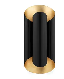 Designová nástěnná svítidla HUDSON VALLEY nástěnné svítidlo BANKS ocel zlatá/černá E27 2x40W 8500-GL/BK-CE