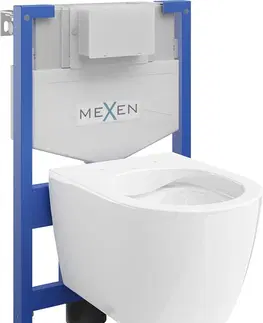 Záchody MEXEN/S WC předstěnová instalační sada Fenix XS-F s mísou WC Carmen,  bílá 6803388XX00
