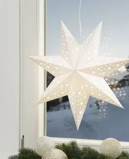 Vánoční světelná hvězda Markslöjd Hvězda Solvalla k zavěšení, 45 cm, stříbrná