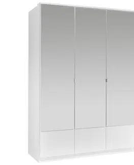 Šatní skříně s otočnými dveřmi Třídveřová Skříň Se Zrcadly Imago Bílá
