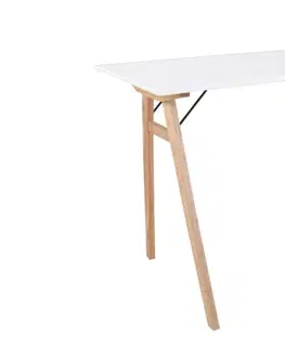 Psací stoly Norddan Designový psací stůl Carmen, bílý / přírodní