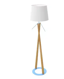 Stojací lampy Aluminor Stojací lampa Zazou LS textil stínidlo modrá noha