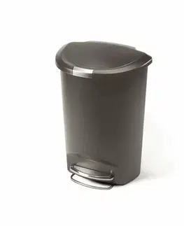 Odpadkové koše Pedálový odpadkový koš Simplehuman – 50 l, půlkulatý, plast, šedý