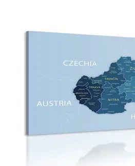 Obrazy mapy Obraz elegantní mapa Slovenska v modrém
