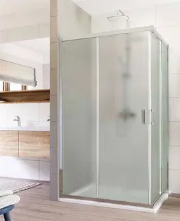 Sprchové vaničky MEREO Sprchový set: LIMA, obdélník, 100x80 cm, chrom ALU, sklo Čiré, vanička z litého mramoru CK82413KM