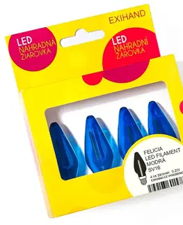 LED žárovky Exihand Blistr 4 modrá žárovky FELICIA LED FILAMENT 14V/0,2W 166100.FIL.B.MO