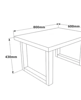 Konferenční stolky Hanah Home Konferenční stolek MN02 - BA 80 cm ořech/antracit