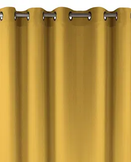 Záclony HOMEDE Závěs Carmena se zlatými průchodkami hořčicový, velikost 220x175