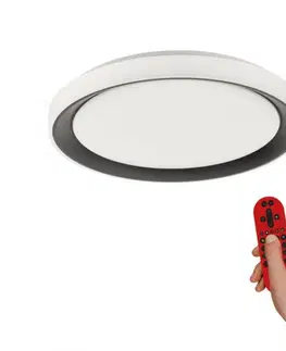 Chytré osvětlení LEUCHTEN DIREKT is JUST LIGHT LED stropní svítidlo kruhové černé s funkcí změny barev Smart Home MEDION RGB+3000-5000K