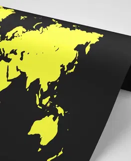 Tapety mapy Tapeta žlutá mapa na černém pozadí