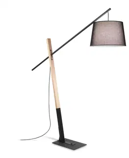 Stojací lampy se stínítkem Stojací lampa Ideal Lux Eminent PT1 Nero 207599 E27 1x60W IP20 černé