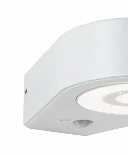 LED venkovní nástěnná svítidla PAULMANN LED venkovní nástěnné svítidlo Silma pohybové čidlo IP44 65x186mm 3000K 5,5 / 1x0,7W 230V bílá hliník