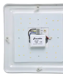 LED stropní svítidla Ecolite LED sv, 11W, 27x27cm, IP44, 1100lm, bílé WD002-11W/LED