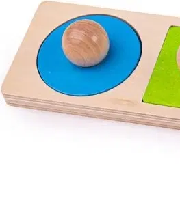 Dřevěné hračky Bigjigs Toys Vkládací puzzle tvary LUCAS vícebarevné