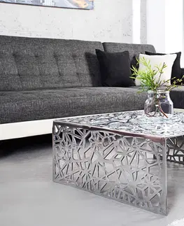 Designové a luxusní konferenční stolky Estila Designový konferenční stolek IDEAL 60cm stříbrný
