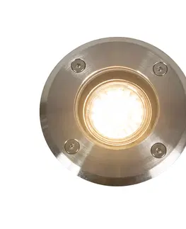Venkovni zemni reflektory Venkovní broušená bodová ocel 11 cm IP67 - základní kulatá