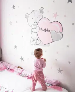 Samolepky na zeď Samolepka na stěnu pro holku - Medvídek se jménem
