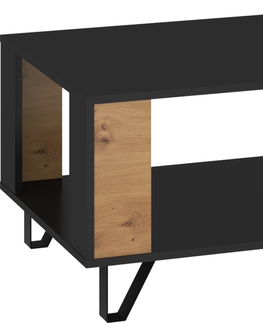 Konferenční stolky Konferenční stolek PRUDHOE, černá/dub artisan, 5 let záruka