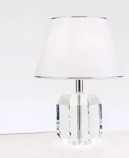 Stolní lampy Orion Stolní lampa Alexis s křišťálem chrom/bílá