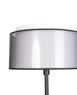 Stojaci lampy Designová stojací lampa černá s černo-bílým odstínem 47 cm - Simplo