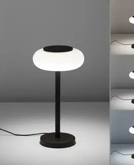 Chytré osvětlení PAUL NEUHAUS Q ETIENNE LED stolní lampa, Smart Home, černá, stmívatelná, kruhová ZigBee 2700-5000K