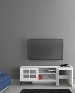 Televizní stolky Televizní stolek REVIVAL bílý