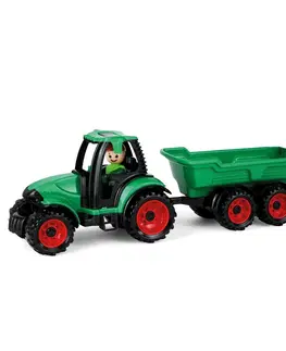 Dřevěné vláčky Lena Traktor s vlečkou Truckies, 32 cm