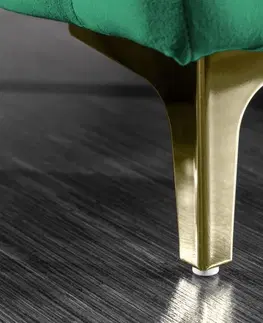 Taburety LuxD Designová taburetka Rococo zelená / zlatá