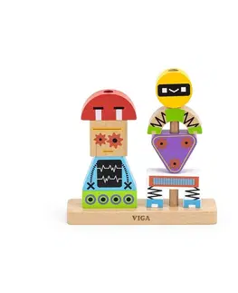 Hračky VIGA - Dřevěné kostky Robot