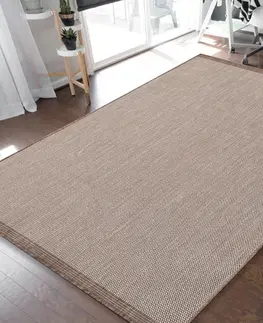 Skandinávské koberce Jednoduchý a praktický hladký koberec hnědé barvy Šířka: 120 cm | Délka: 170 cm