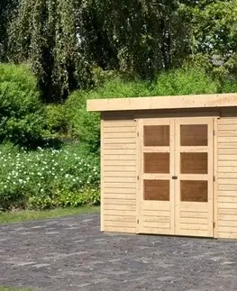 Dřevěné plastové domky Dřevěný zahradní domek ASKOLA 6 Lanitplast Antracit