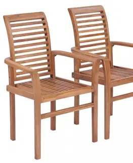 Židle Stohovatelné jídelní židle 2 ks hnědá Dekorhome